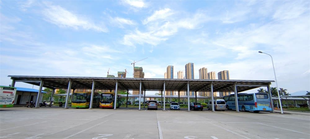 Sistema de montaje de estacionamiento de autobuses