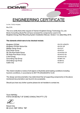 Certificado AS/NZ para techo
