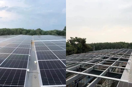 Estructura de Acero sin Teja Construcción BIPV Completada
